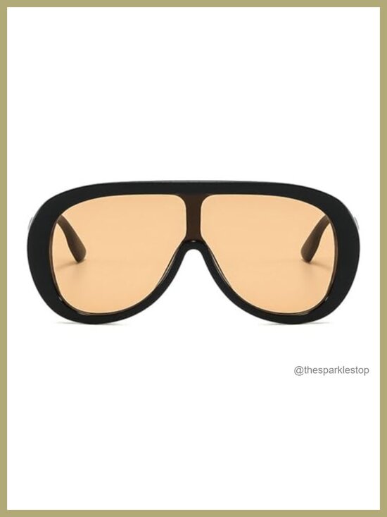 Accessories - Oversized Pilot Sunglasses Women Fashion Big Frame One Piece Sun Glasses Mask